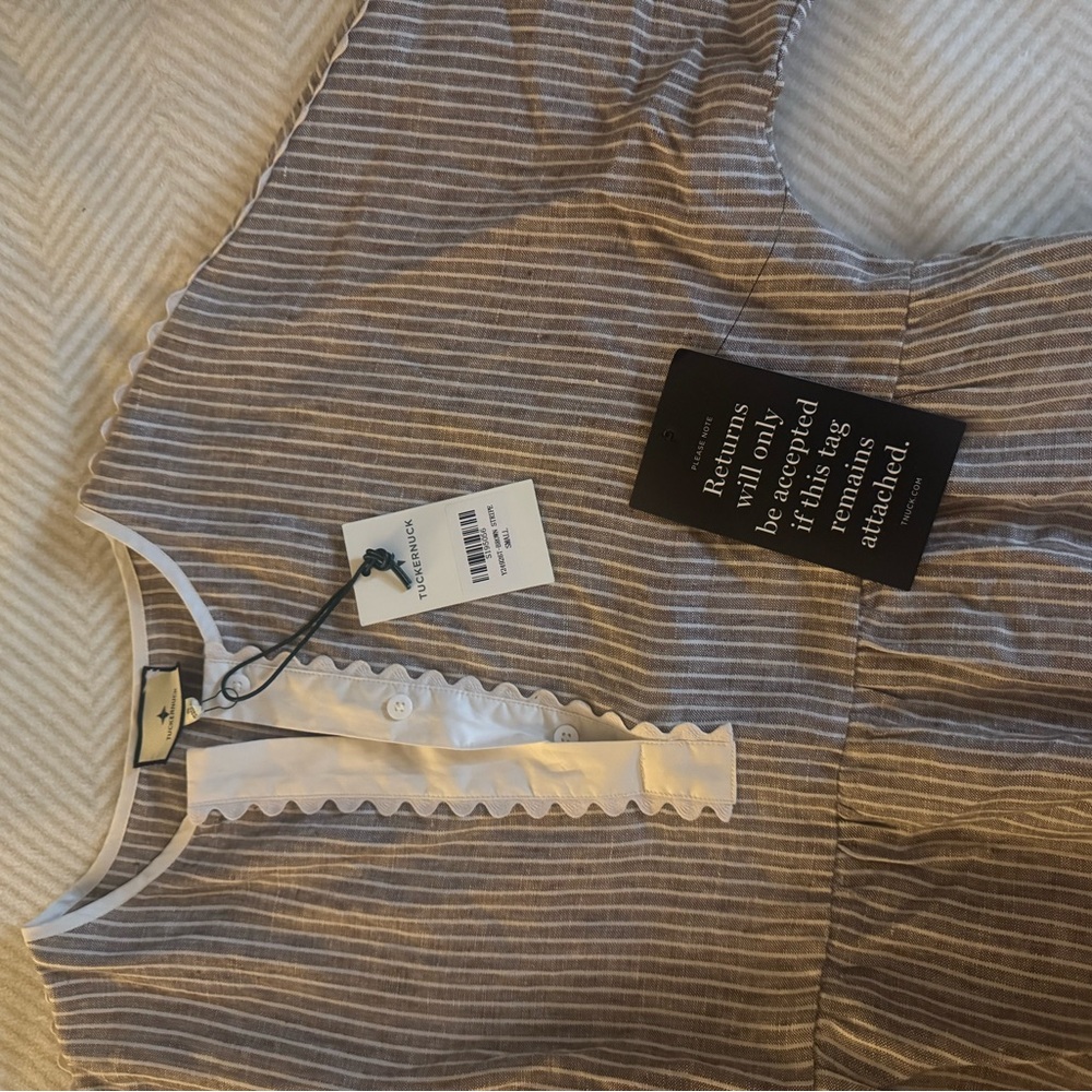 Tuckernuck Brown Stripe Linen Tobi Mini Dress - Picture 5 of 5